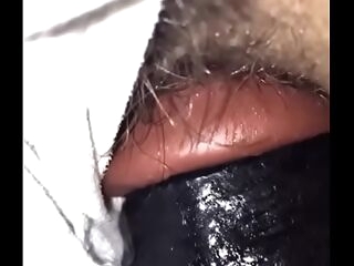 2,2 inches Black Fuck stick in my sleeping wife's fur covered puss