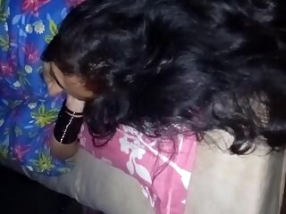 Hairjob with mom's longhair while she's sleeping
