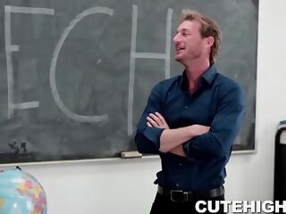 Pretty Dark-haired Bangs Speech Teacher