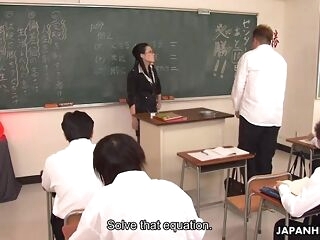 Crazy teacher deep-throating off her stupid student's hard stiffy