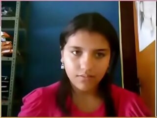 desi super-cute teenager showcasing on webcam