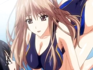 Anime porn cutie in bathing suit gives tittyfuck